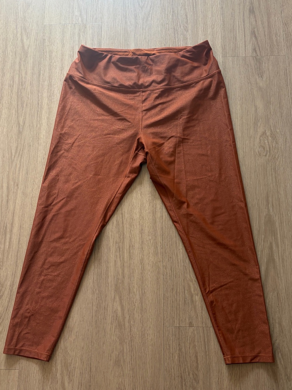 CALIA by Carrie Underwood Metallic Rust Orange 7/8 Leggings - Picture 2 of 8